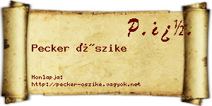 Pecker Őszike névjegykártya